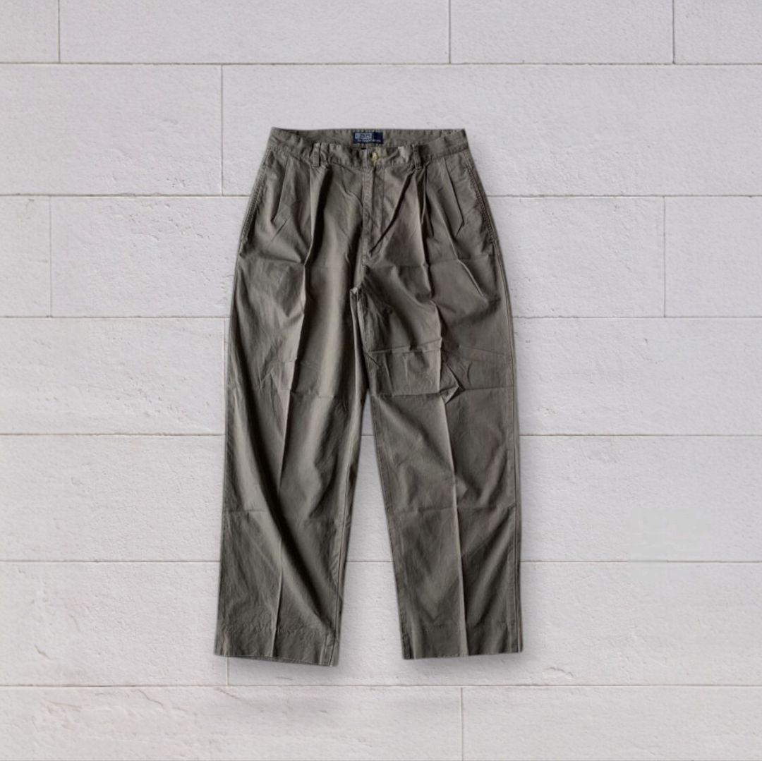 レアカラー！ 90s ラルフローレン ツータック パンツ チノパン ハモンド