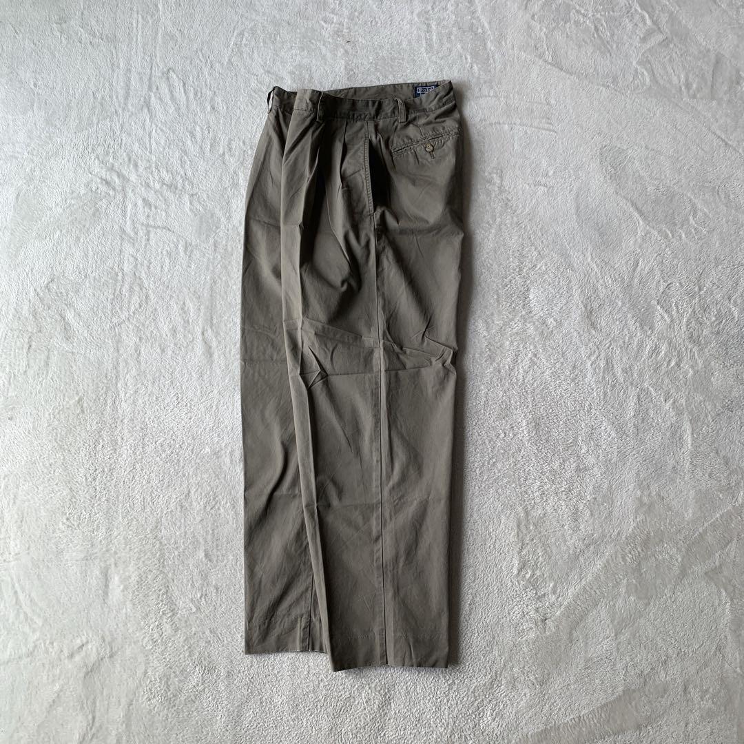 レアカラー！ 90s ラルフローレン ツータック パンツ チノパン ハモンド