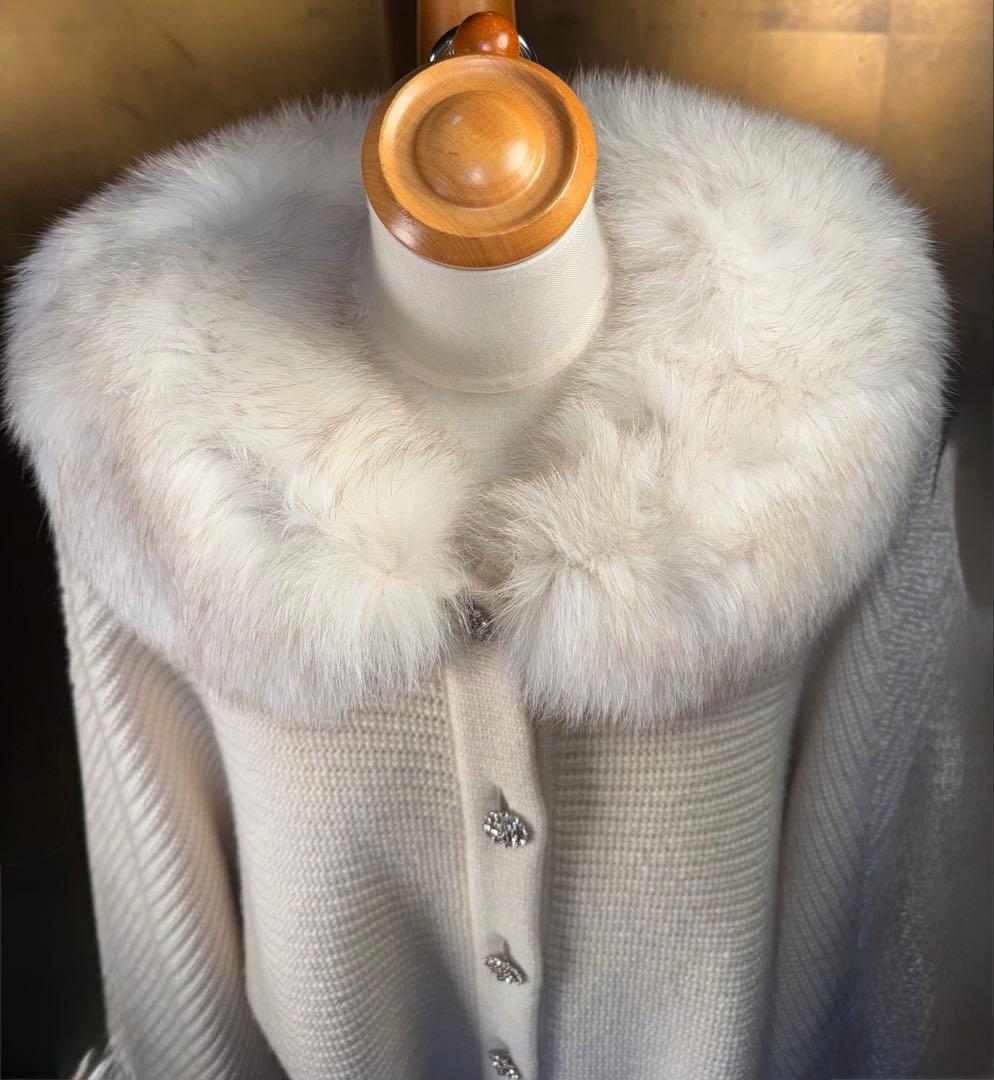 【Reneルネ】新品タグ付定価198000円カシミヤフォックスファーコート38