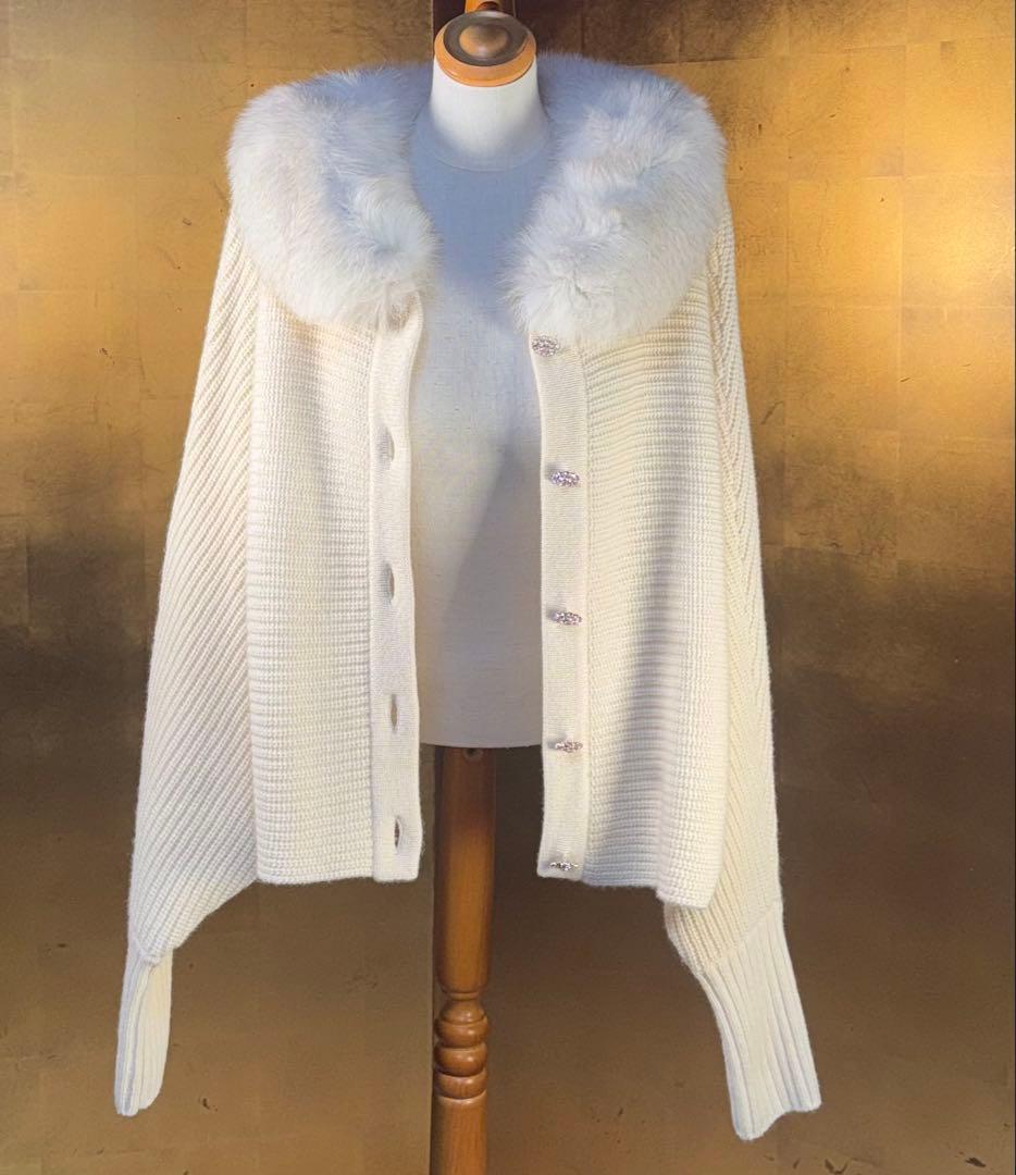 【Reneルネ】新品タグ付定価198000円カシミヤフォックスファーコート38