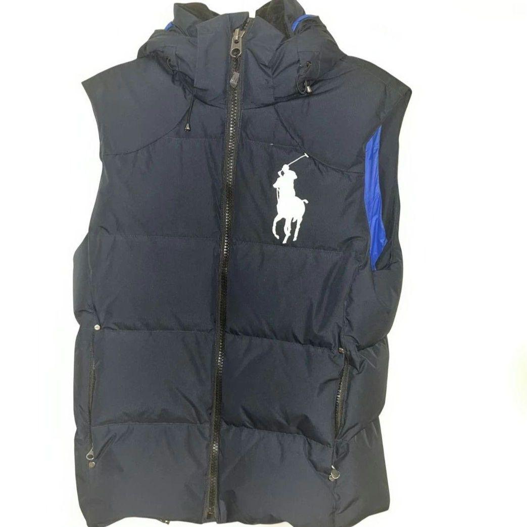 【極美品】Polo Ralph Lauren フード付きダウンベスト ネイビー
