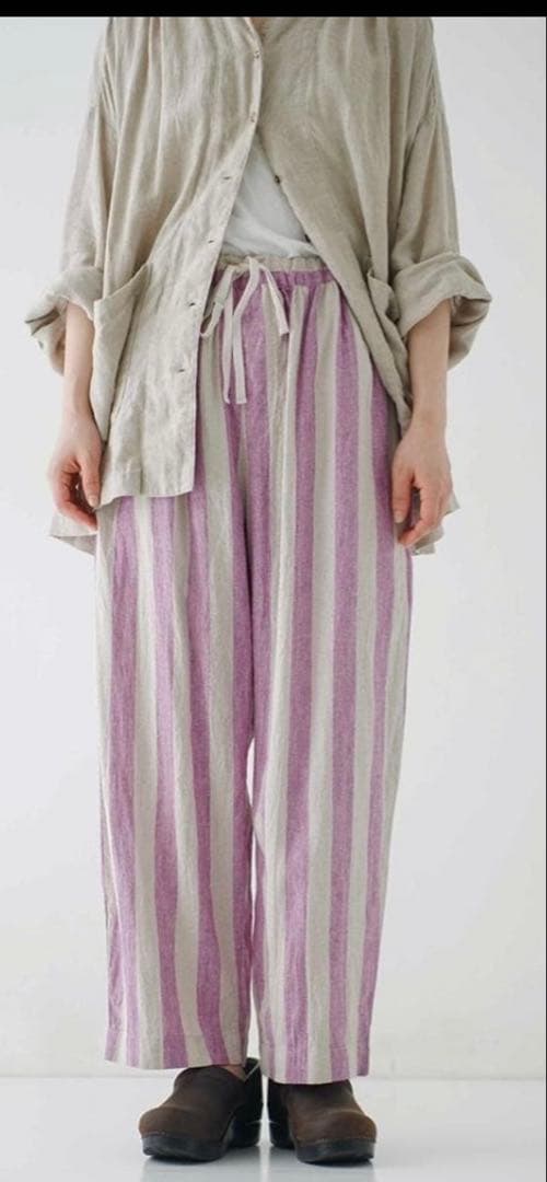 nest Robe ♡リネンシルク ストライプイージーパンツ