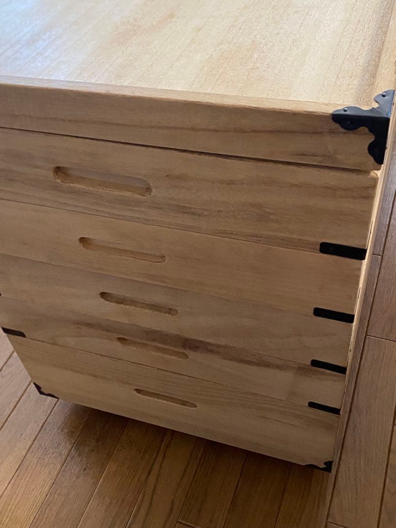 桐箱　５段キャスター付き