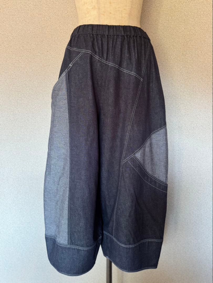 慈雨、デニムワイドパンツ