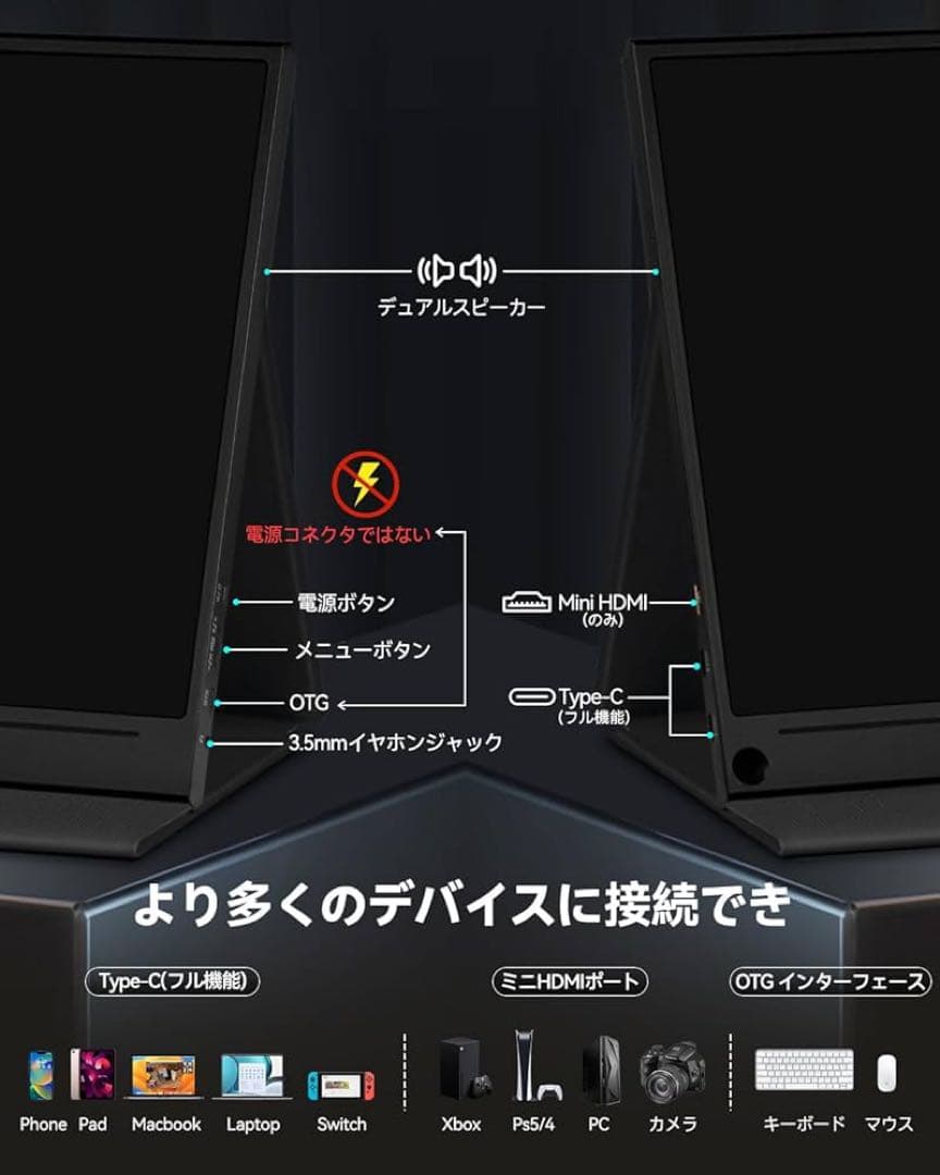 Intehill ポータブルモニター 15.6インチ　U15NB