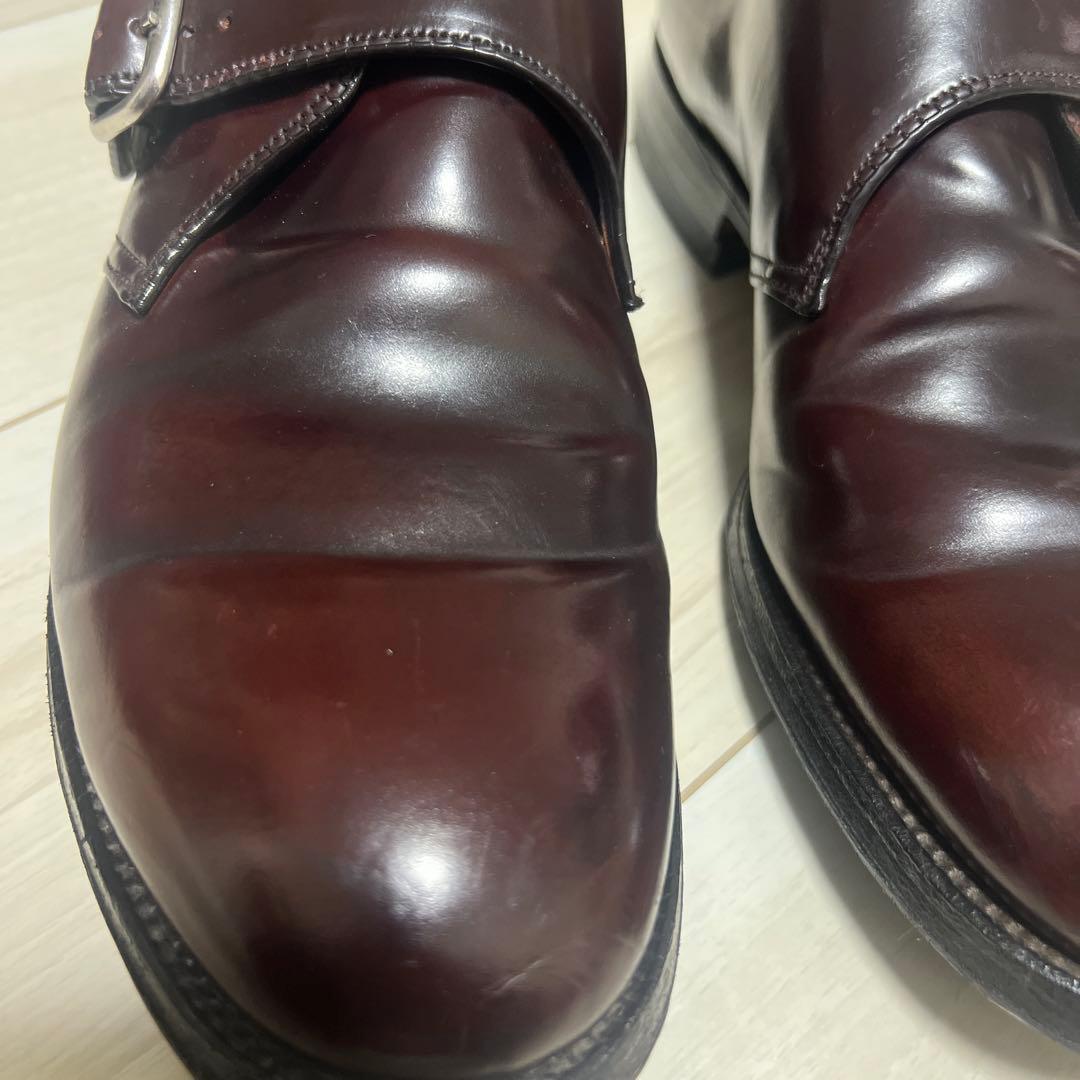 Alden バーガンディ モンクストラップシューズ9 1/2