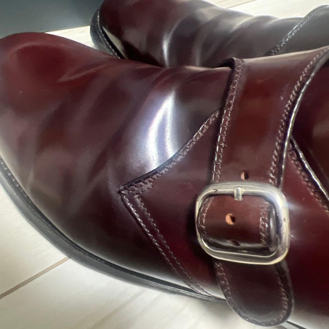 Alden バーガンディ モンクストラップシューズ9 1/2