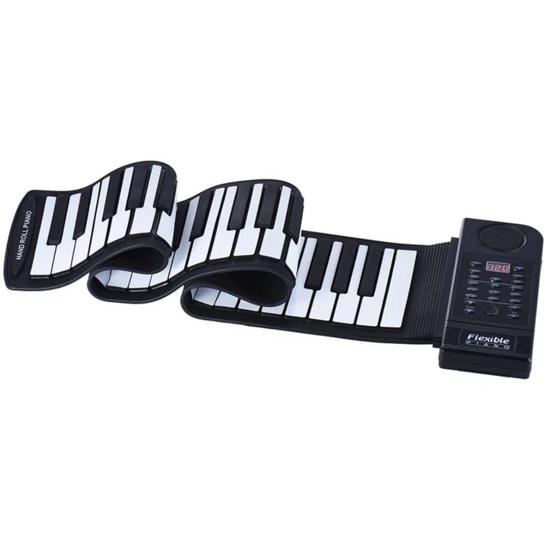 61キーロールアップピアノ電子MIDIキーボード内蔵ラウドスピーカー付ポータブル