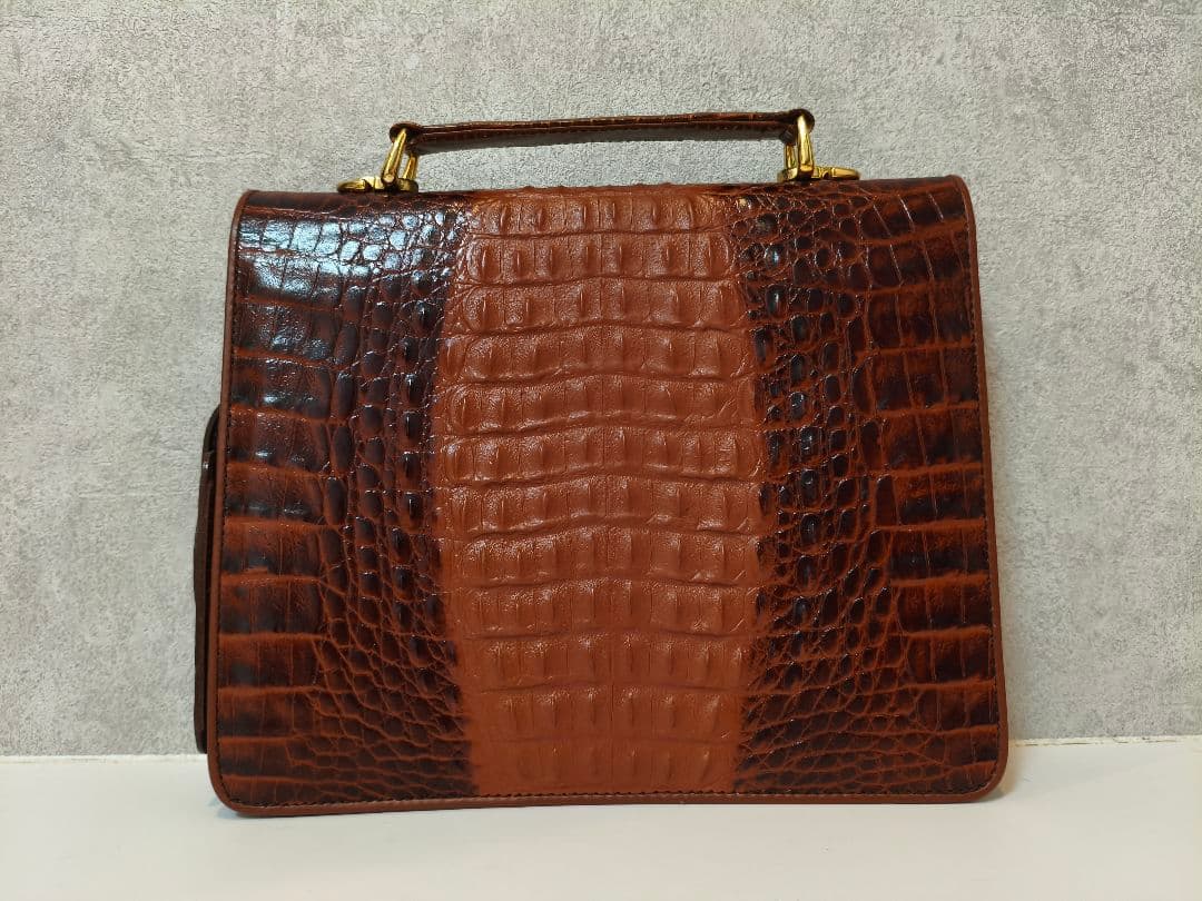高級品　美品★アミエット amiiet 本革　クロコダイル　ハンドバッグ