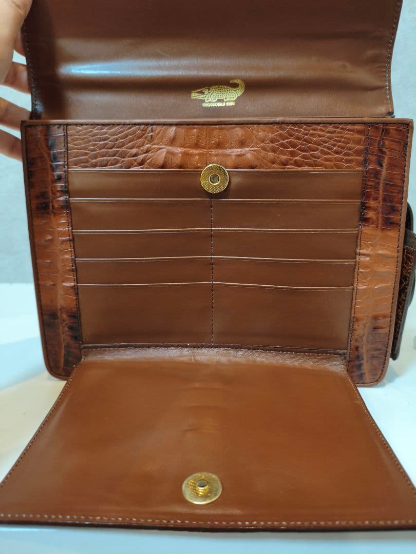 高級品　美品★アミエット amiiet 本革　クロコダイル　ハンドバッグ
