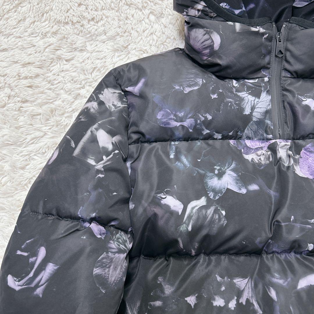 美品 ポールスミス 花柄 ダウンジャケット ハーフジップ プルオーバー ブラック