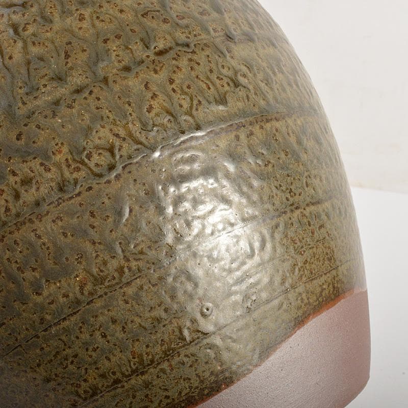 丹波焼　信水窯　飾壷　口覆・飾紐付　共箱　C　6592C