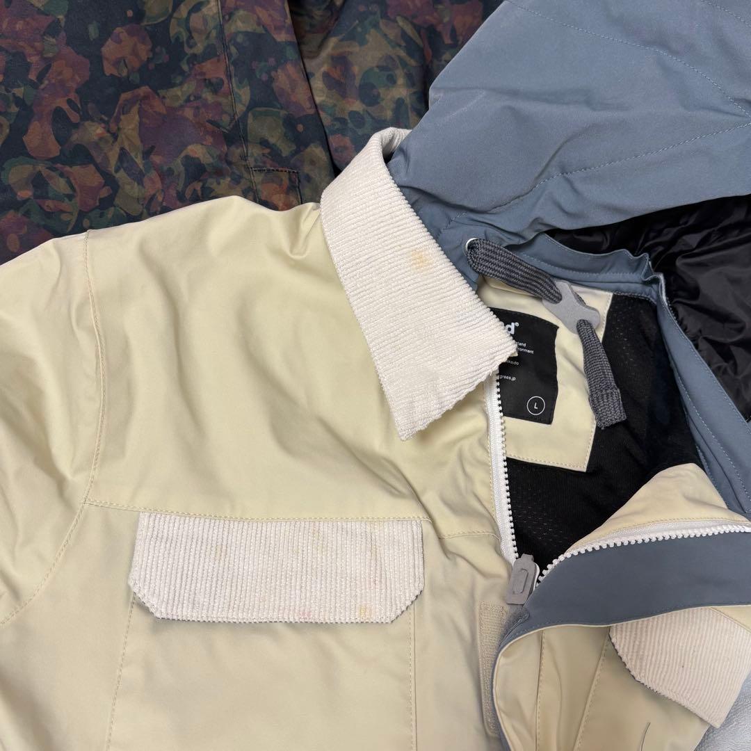 43DEGREES スノーボード　スキーウェア　上下セット　Ｌ　ビブパンツ　手袋