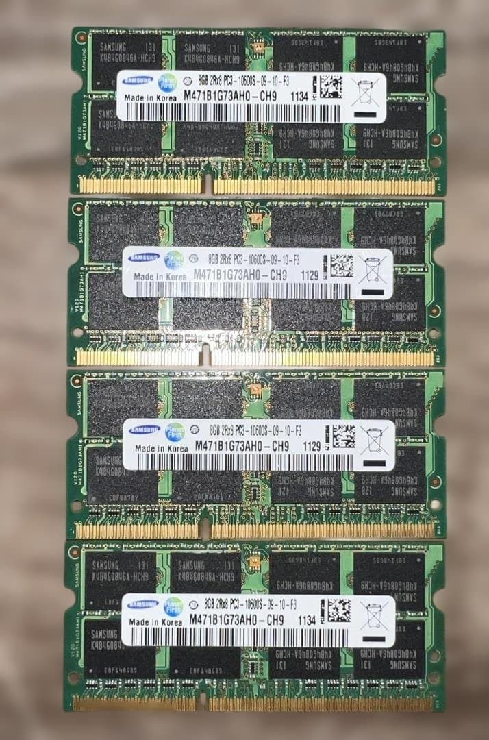 Samsung DDR3 8GB 2Rx8 PC3-10600S 4枚32GB