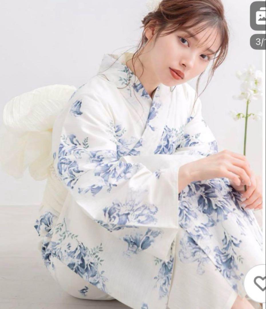 浴衣 Dita 泡沫の紫雲木 肌襦袢付き