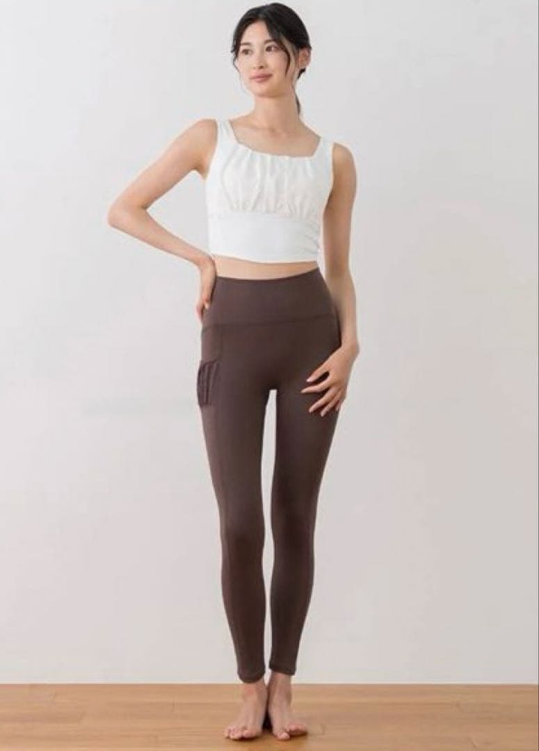 2025秋の新作 【 SUKALA】フラワーレースレギンス ブラウン　L