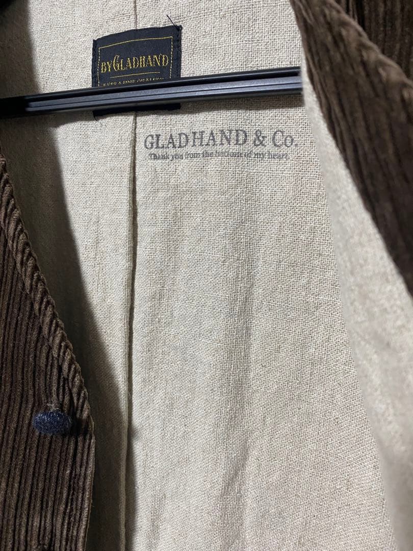 【限定値引】グラッドハンド　ミグラント　ジャケット　ノーカラー S ブラウン