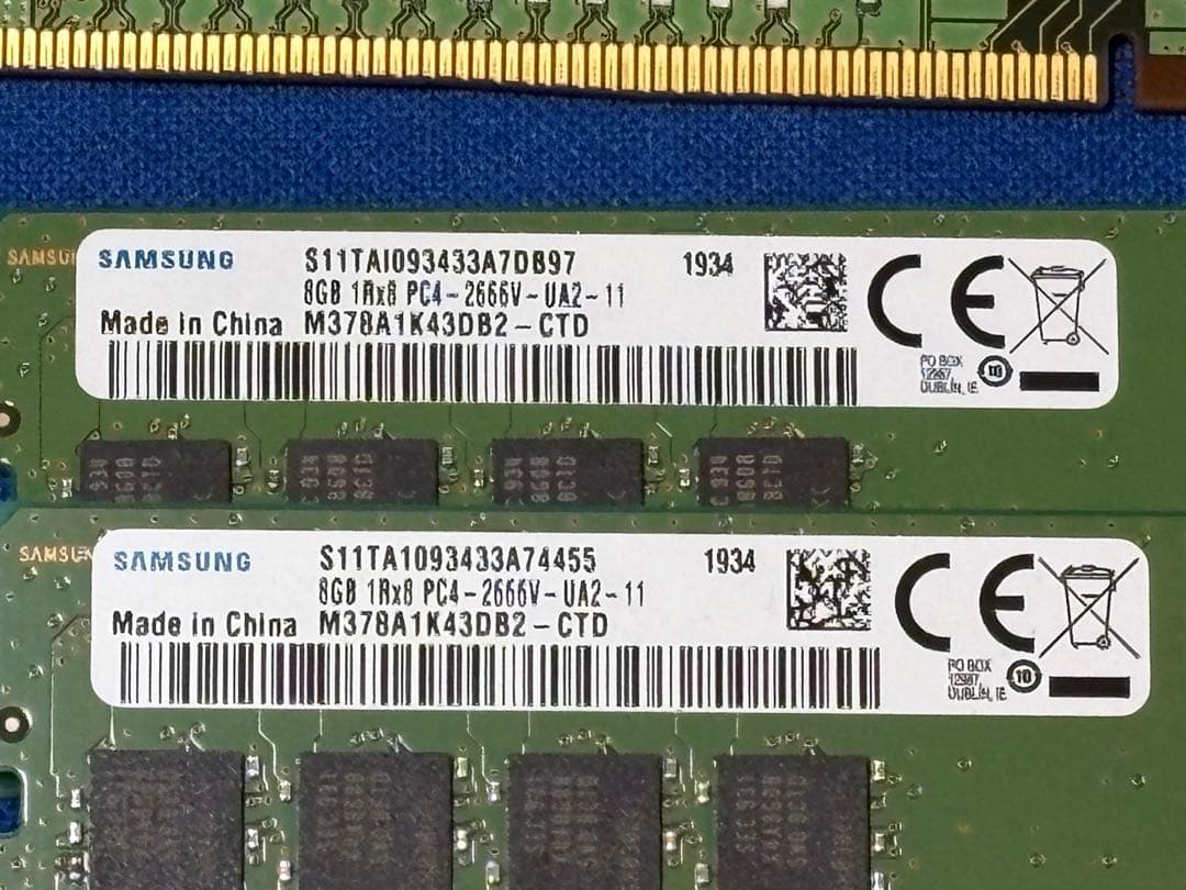 Intel Core i7-8700 CPU 2個+DDR4 メモリ8GBx4枚