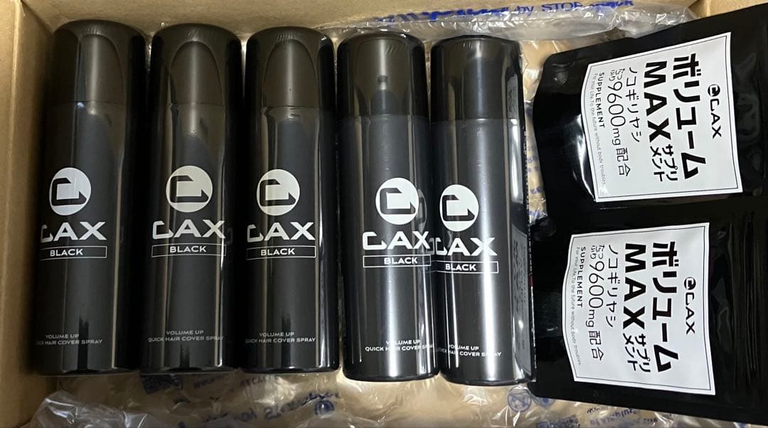 CLAX ブラック ヘアスプレー 100g✖️5本 サプリメントセット