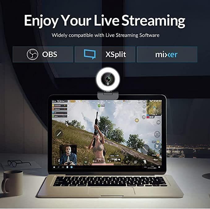 Angetube webカメラ 1080P ストリーミングマイク ライト付き