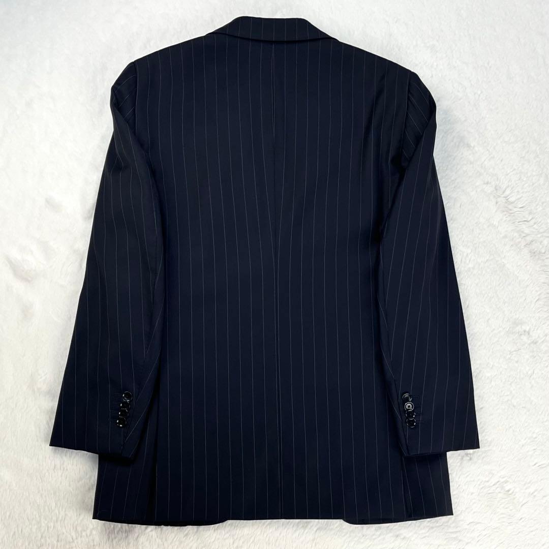 極美品 BEAMS F ピンストライプ ウール スーツ グレー 46