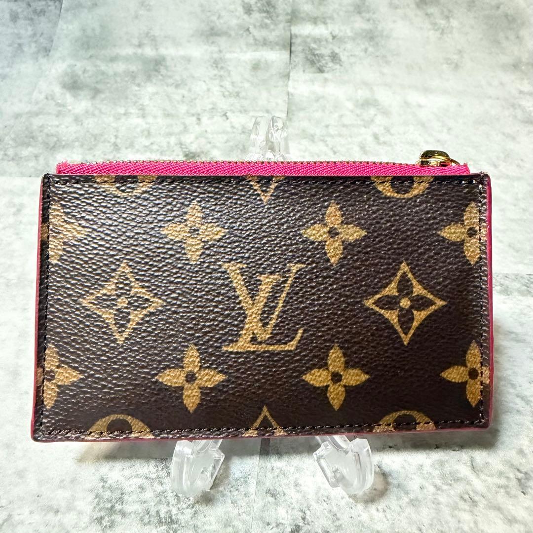 ルイヴィトン モノグラム ポルトカルト ジップ ケースフラワーピンク