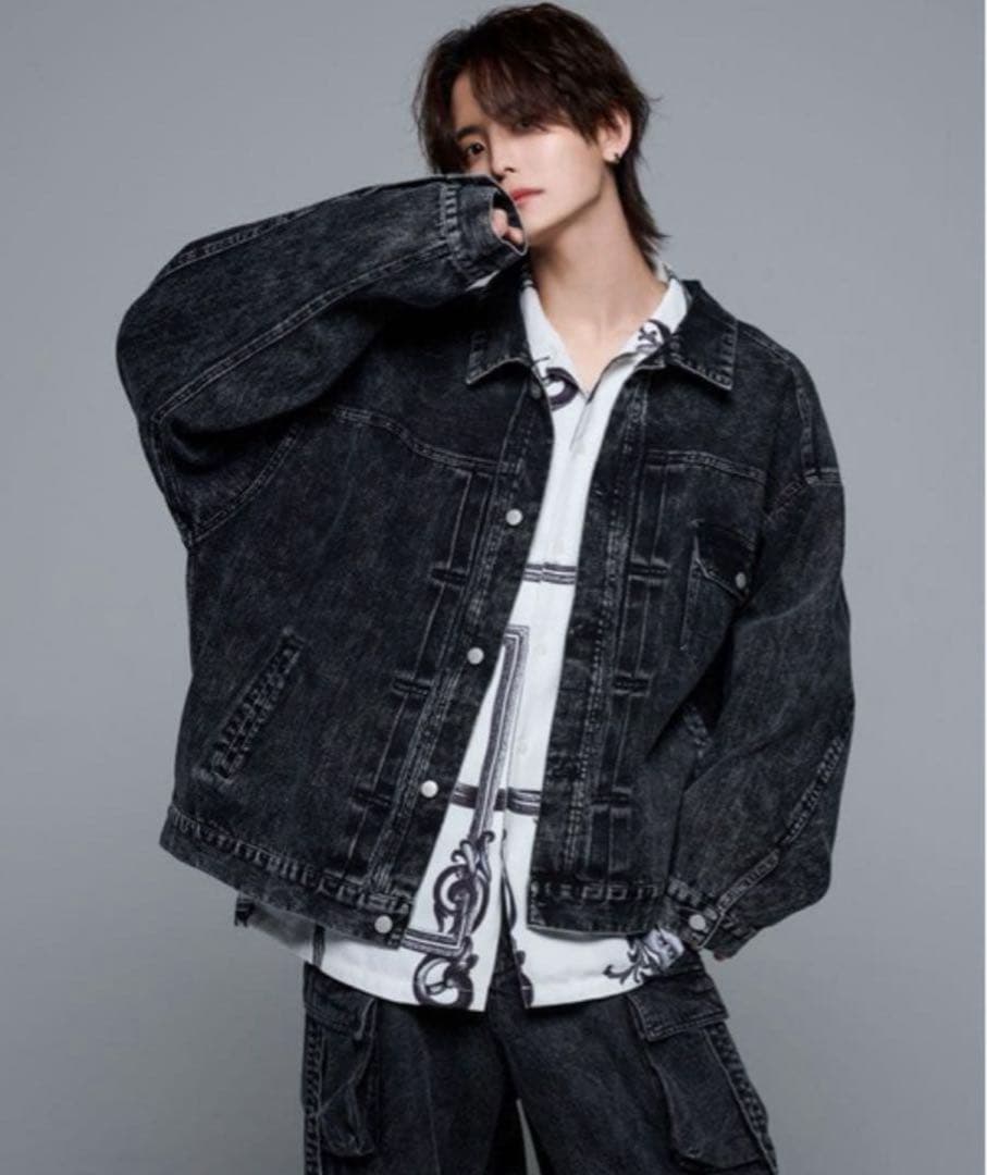 ADRER ヴィンテージオーバーデニムジャケット ブラック　M