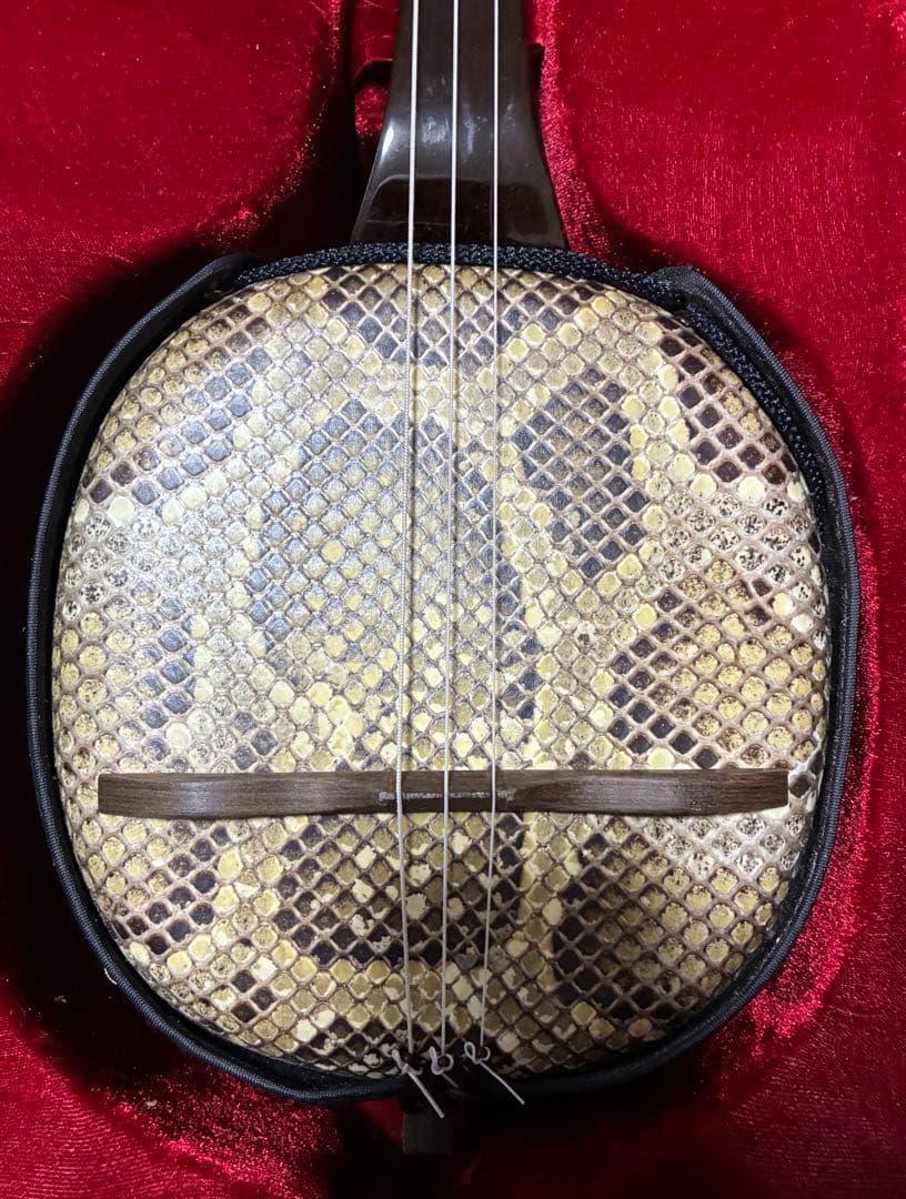 三線 人工蛇革 ケース付き