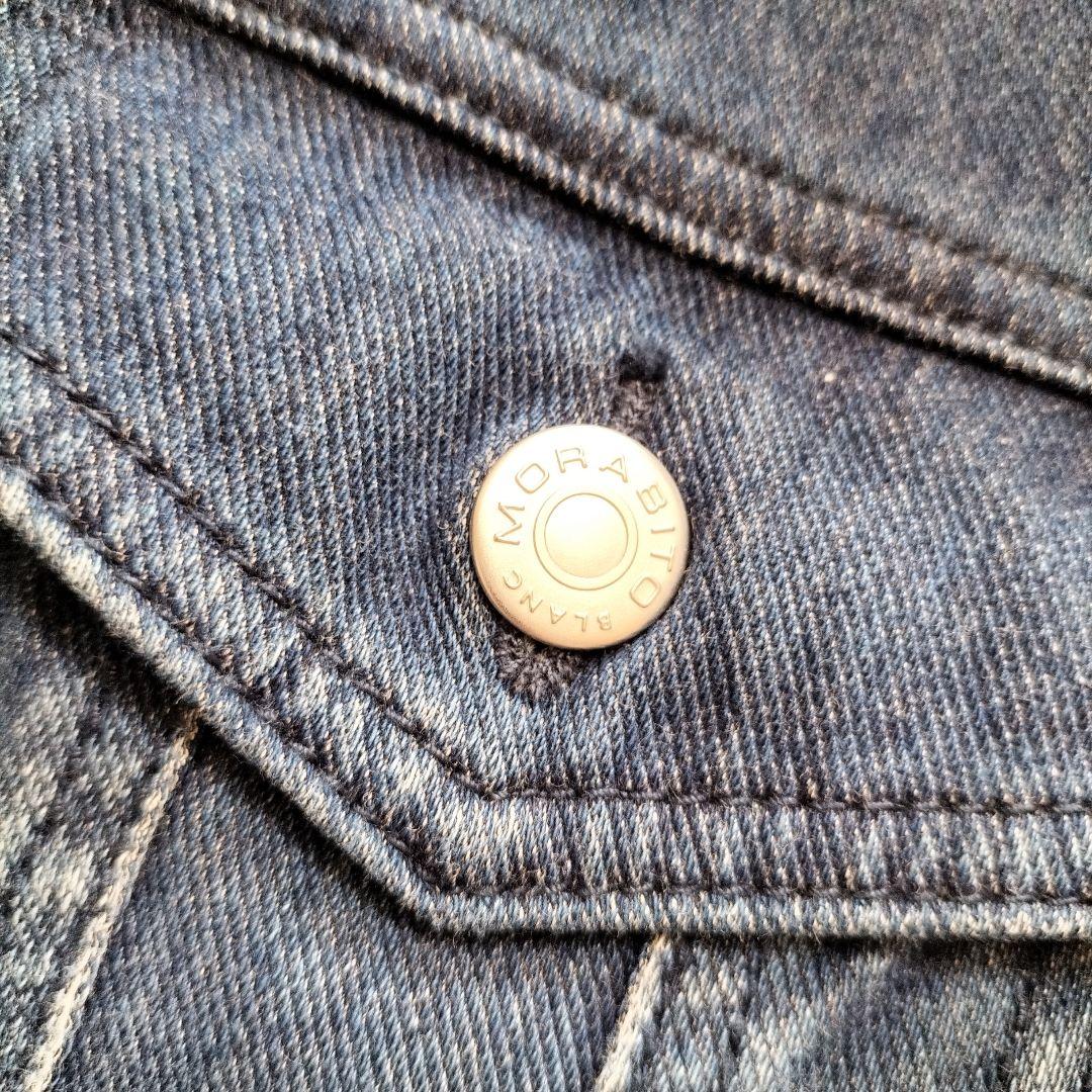 モラビト デニムジャケット 異素材　切替え　七分袖　40L