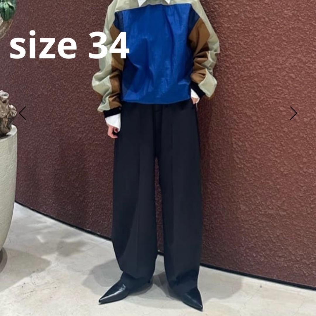 試着のみ【ROKU ロク】グレーカーブパンツ　34サイズ　日本製　今期