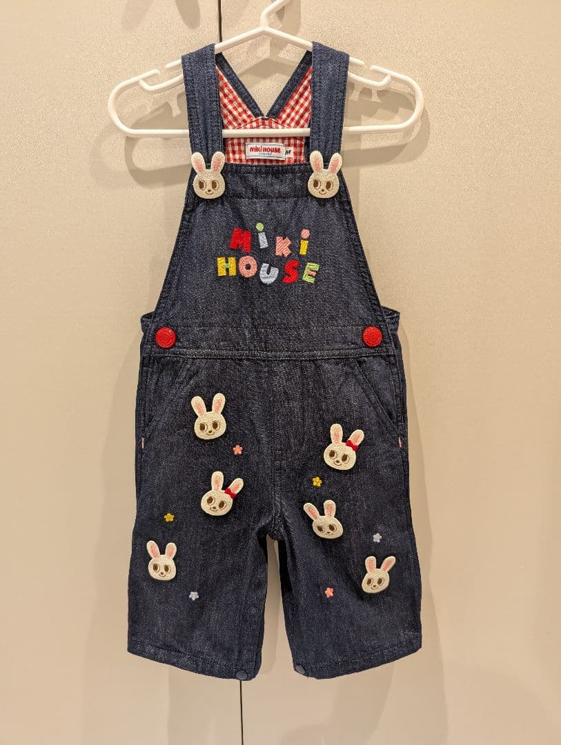 ミキハウス　七分丈オーバーオール(うさぎ)　Mサイズ