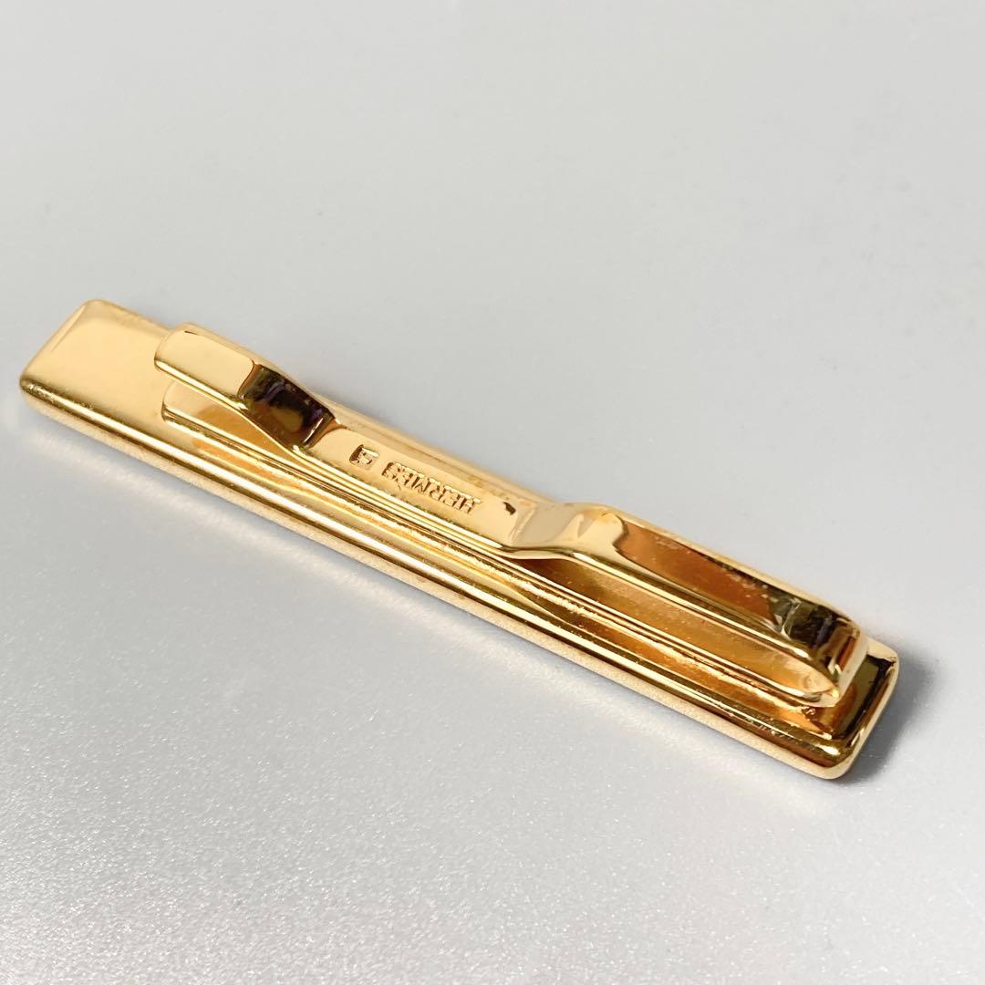 美品 エルメス エマイユ ネクタイピン 七宝焼 ゴールド ブラック