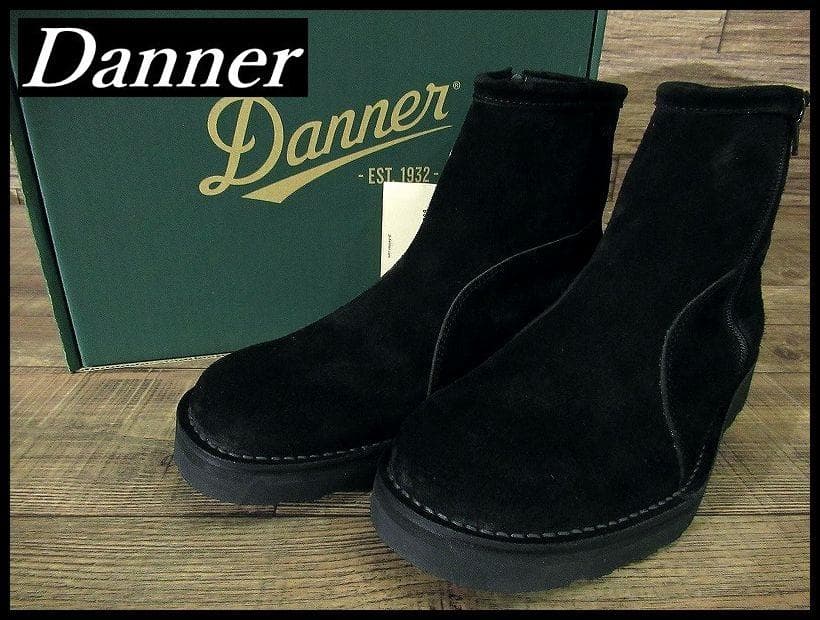 廃盤 新品 ダナー スエードレザー サイドジップ ワーク ブーツ 黒 25.5①
