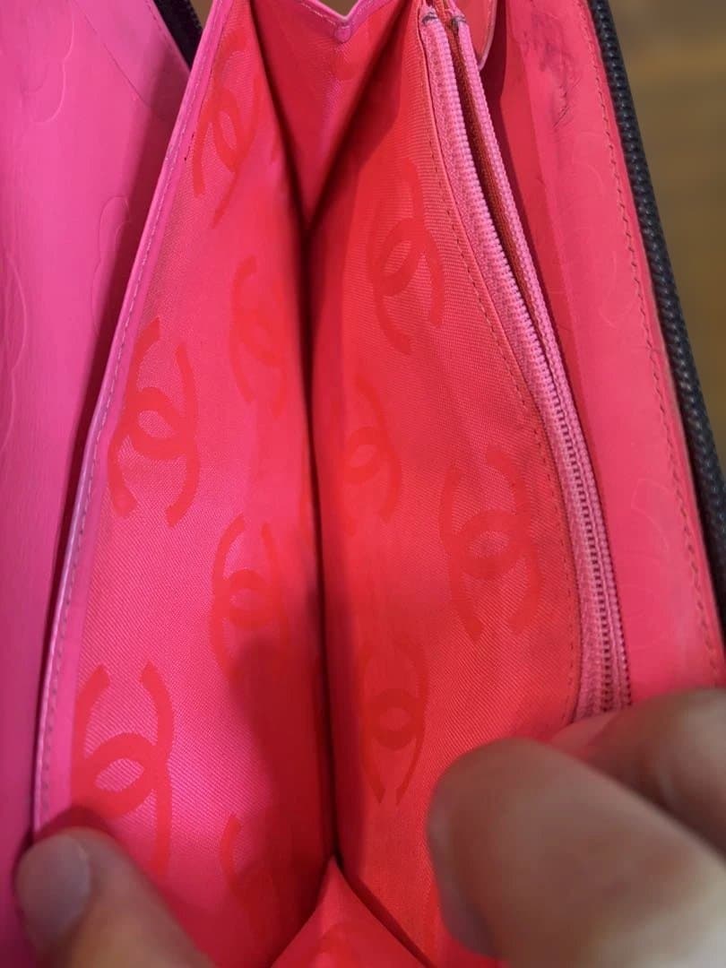 CHANEL ブラック キルティング 長財布　カンボンライン