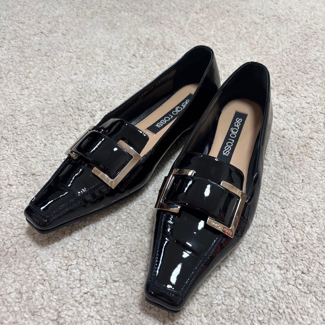 セルジオロッシ　エナメル　ローファー　大きいサイズ40 26.5cm