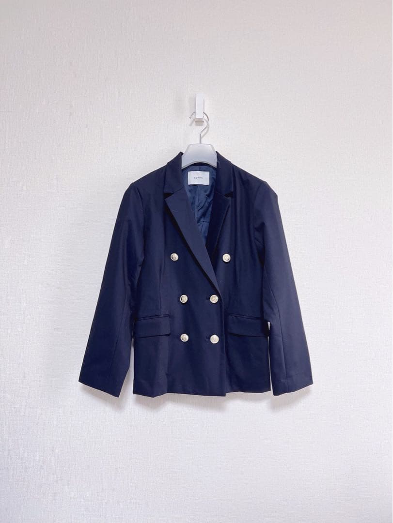 大人気完売品 コヒナ COHINA ダブルジャケット ネイビー