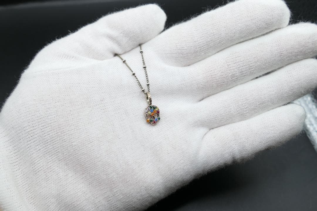 美品　ヴェルヴェットラウンジ　ストラクチャー　ペンダント スカル　ネックレス