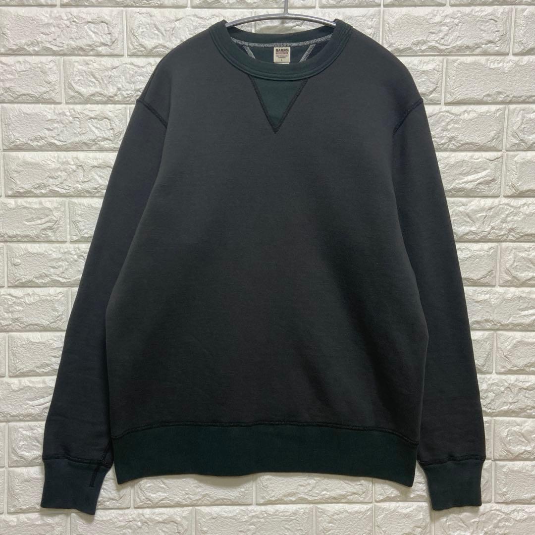 BARNS OUTFITTERS バーンズ ダブルVガゼット スウェット 黒 L