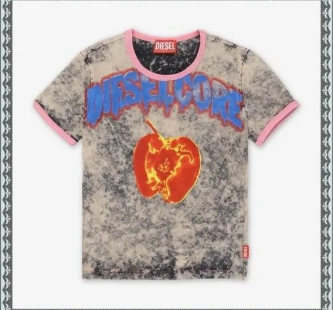 DIESEL❤️ T UNCUTTY SHORT Q1 T-SHIRT グレー