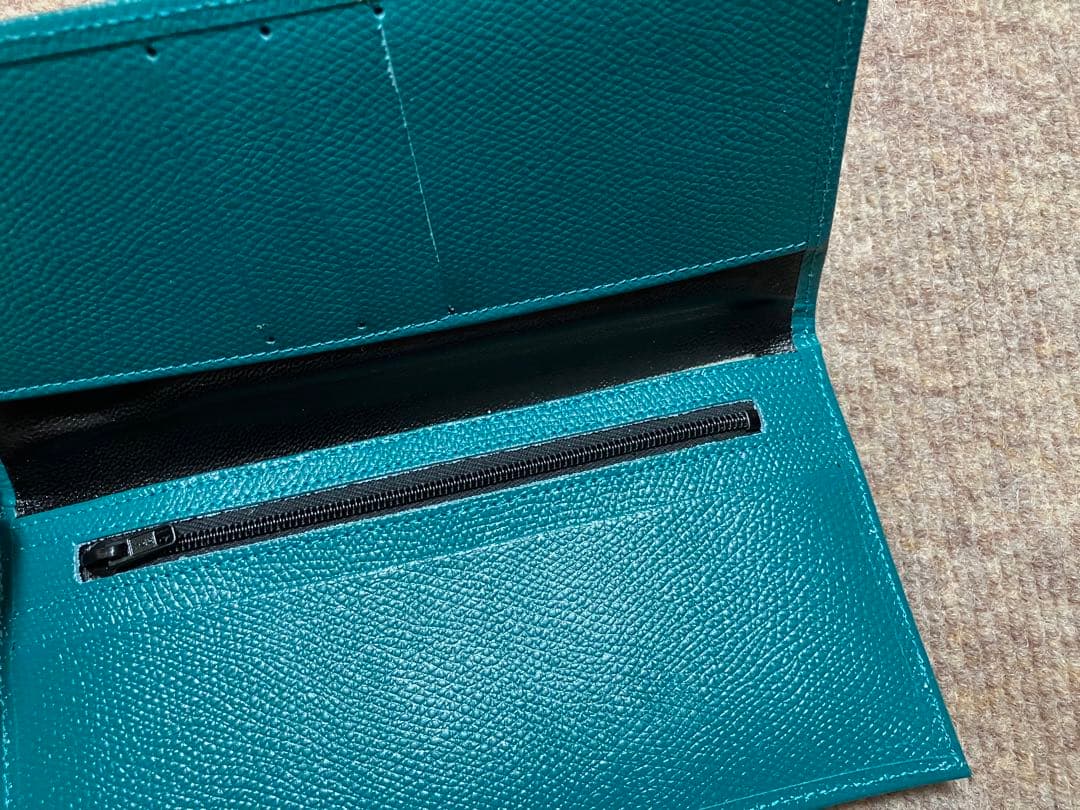 グリーン レザー 財布　皇居　箱なし