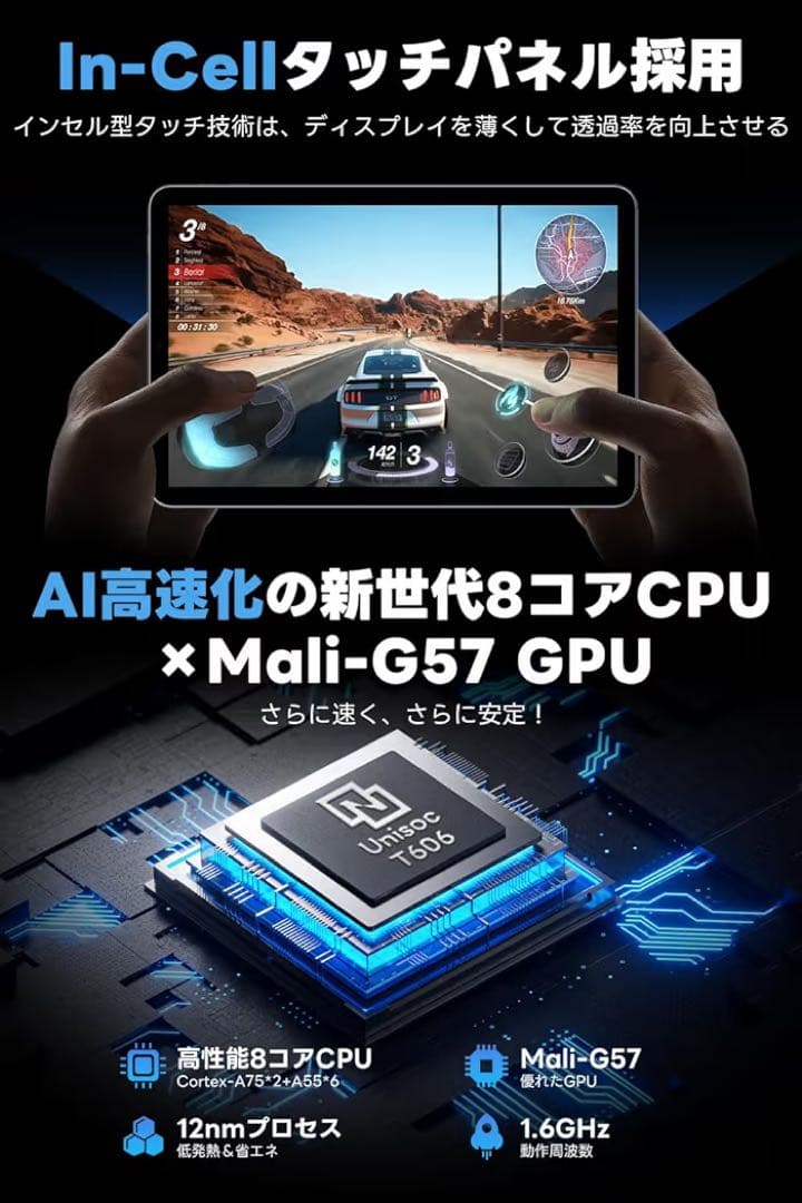 Android15 タブレット 10.1インチ 8コア 24GB 128GB