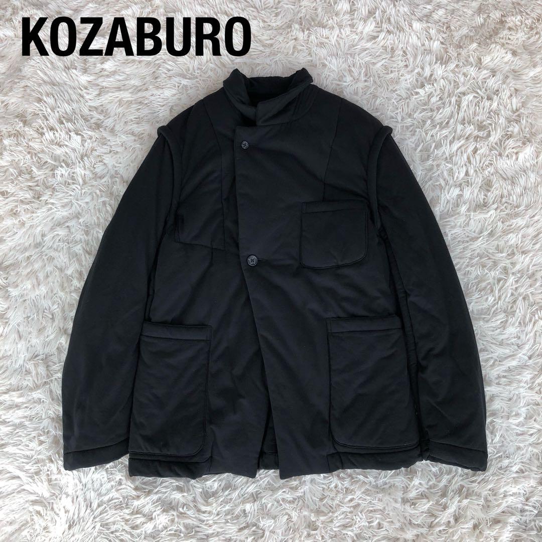 【美品】KOZABURO公三郎スウェットジャケット中綿ブラック黒セミダブル