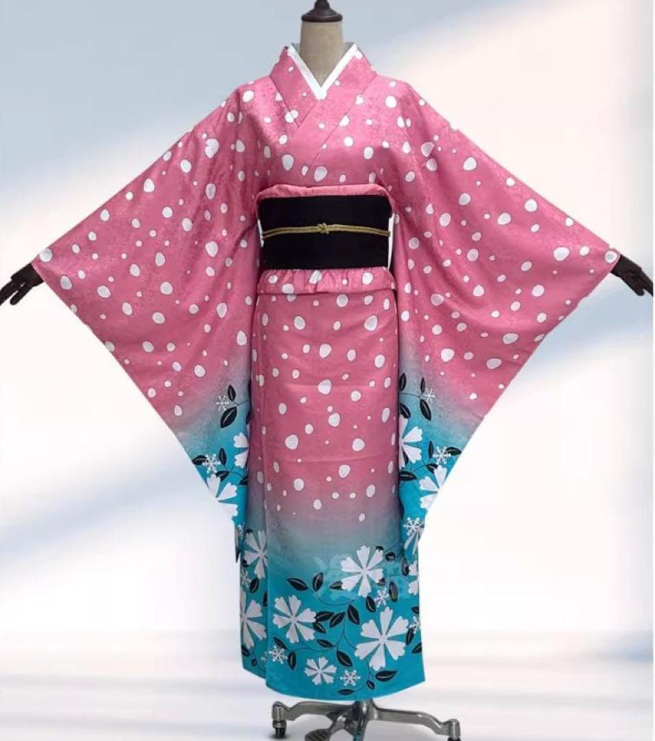 は*む様 鬼滅の刃 恋雪 コスプレ 衣装 ＆ 恋雪 ヘアクリップ ピン 髪飾り