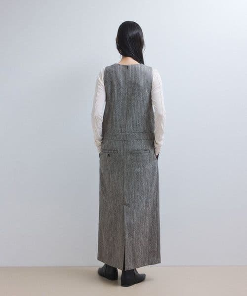 新品タグ付き　アダムエロペ【WEB限定】ストレートセミツイードワンピース 38