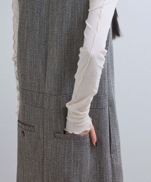 新品タグ付き　アダムエロペ【WEB限定】ストレートセミツイードワンピース 38