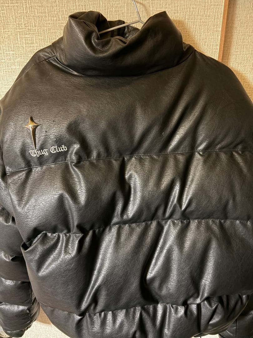 THUG CLUB サグクラブ レザー ダウンジャケット