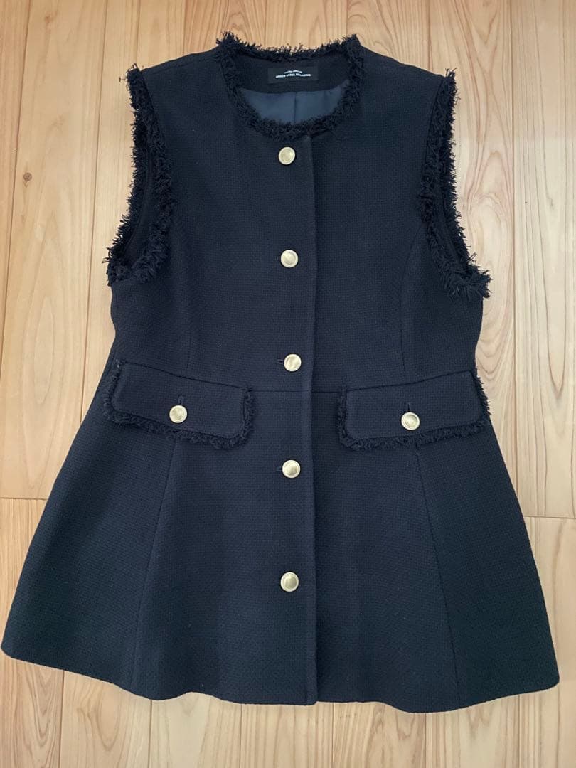 グリーンレーベルリラクシング　バスケット ペプラム ジレ　ユナイテッドアローズ