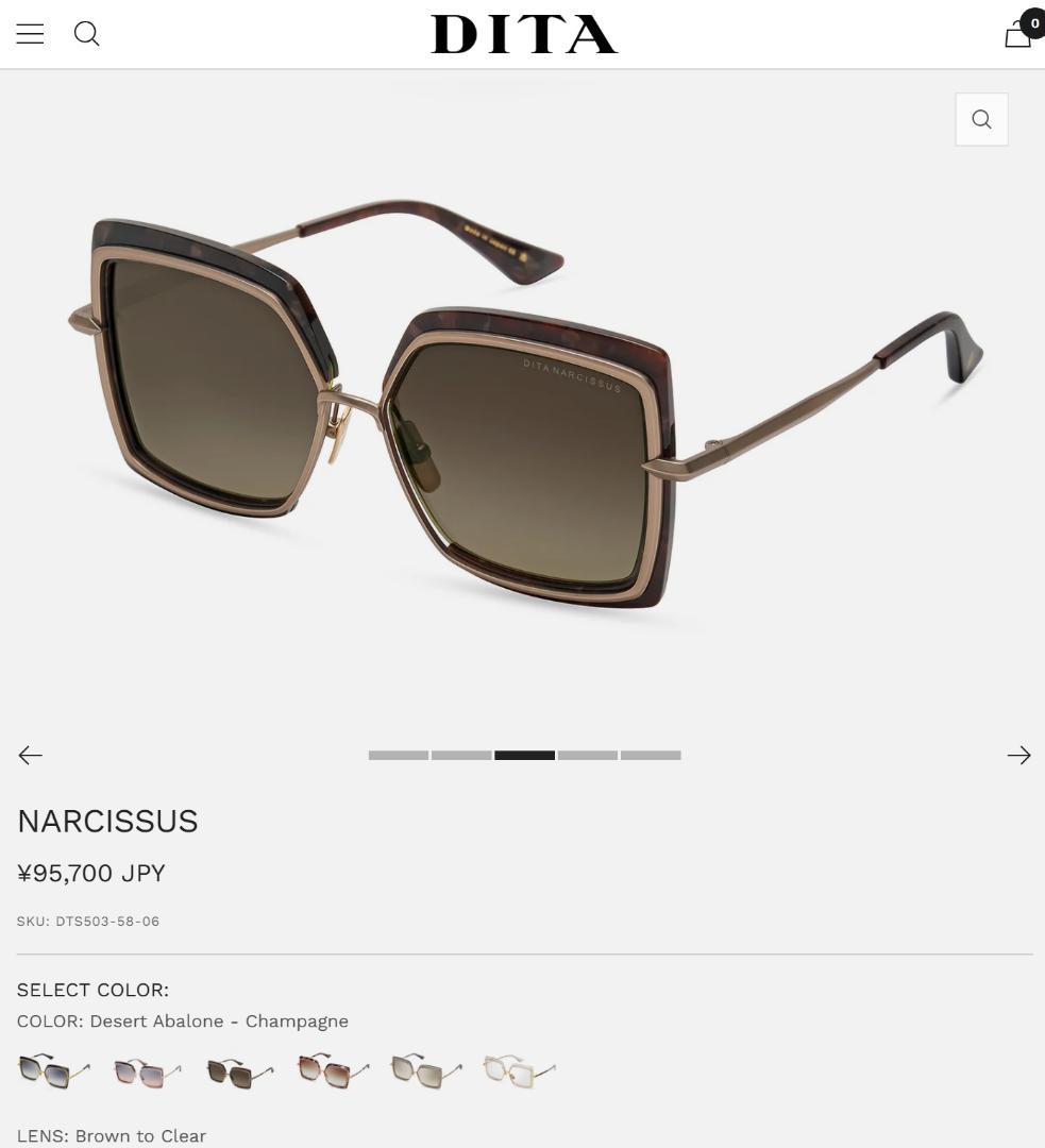 【極美品】DITA NARCISSUS DTS503-58-06 サングラス