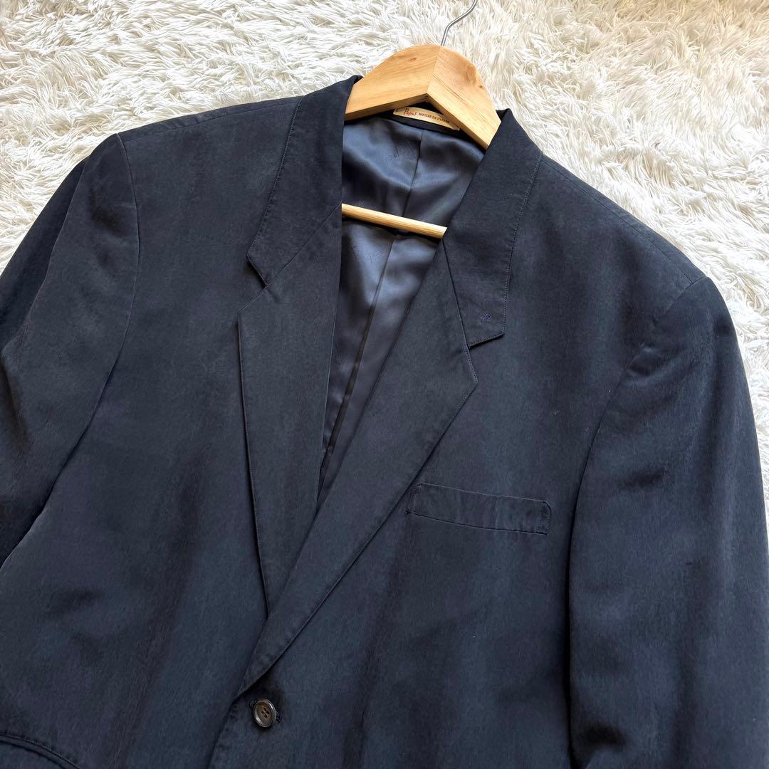 美品　パパス　テーラードジャケット　シルク100％　黒　ブラック　BLACK M