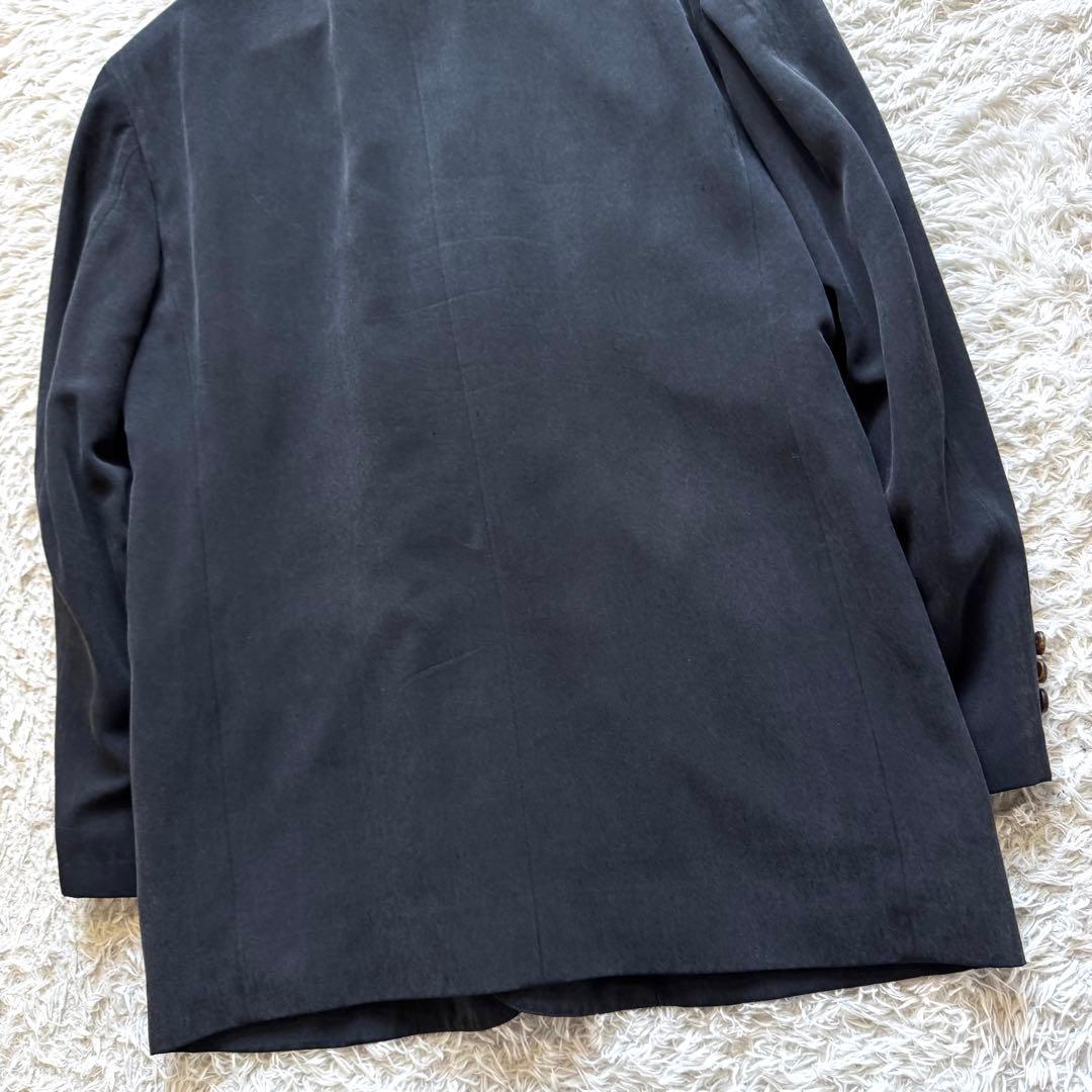 美品　パパス　テーラードジャケット　シルク100％　黒　ブラック　BLACK M